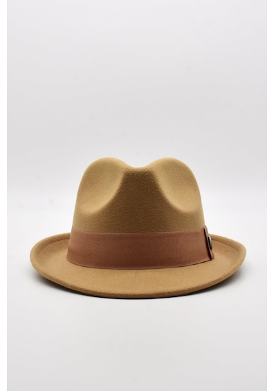 Külah Erkek Bej Keçe Trilby Fötr Şapka - Bej