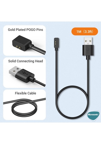 Microsonic Xiaomi Smart Band 9 Pro Manyetik Usb Şarj Kablosu
