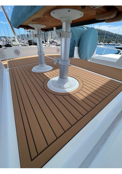 240 X 120 Cm Eva Suni Teak Tik Deck 3m Bantlı Tekne, Yat, Havuz Kenarı Ve Karavan İçin Zemin Kaplaması