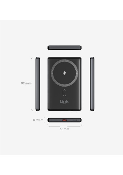 Wp15 Premium 5000 Mah 15w Kablosuz Şarj Powerbank Grey