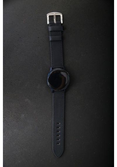 Hakiki Deri 20mm Akıllı Pimli Saat Kordonu Siyah