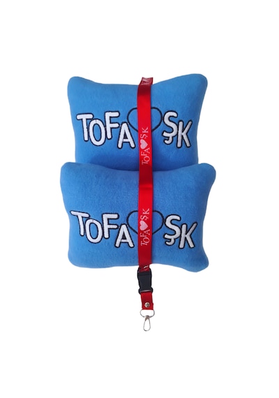 Tofaş Şahin Doğan Kartal Kırmızı Alçak Torpido Koruma Halısı / Tofaş Mavi Polar Yastık Oto Aksesuar