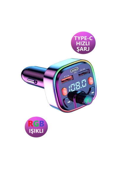 Bluetooth Araç Kiti Araç Fm Transmitter Usb Type-c Mp3 Sd Kart Flash Için Uygun Pd Çakmaklık Girişli - 829443470