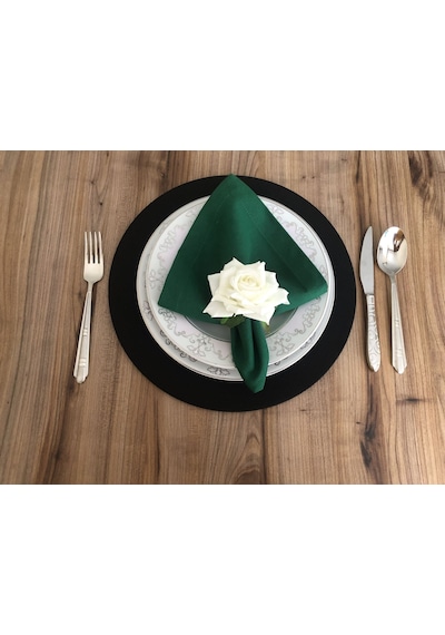 Yaprak Yeşili Kumaş Peçete 6 Adet 40x40 Cm Çok Renkli