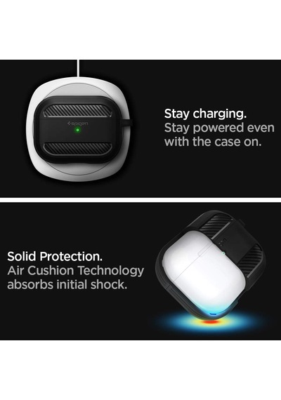 Airpods Pro 1 İle Uyumlu Kılıf Rugged Armor Matte Black - Asd00540