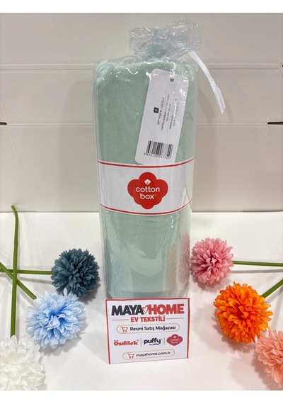 Cotton Box Deluxe Yeşil Tensel Çift Kişilik Lastikli Çarşaf Seti 160x200+30 Çok Renkli