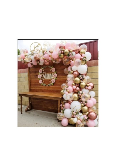 Makaron Pembe Beyaz Gold Rosegold Krom Balon Zinciri 100 Adet Mix