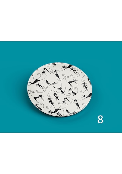 58 Mm Buton Açacaklı Anahtarlık Yuvarlak Baskılı Anahtarlık Yoga Yapan Kedi Çok Renkli