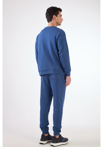 Dufy Açık Lacivert Bisiklet Yaka Regular Fit Erkek Sweatshirt Lacivert