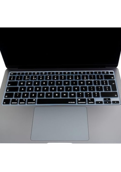 Uk İngilizce Klavye Koruyucu Macbook Air A1932 A2179 A2337 M1 Uyumlu Avrupa İngilizce Iso Ters L Enter İnce Silikon Keyboard Cover Siyah Siyah