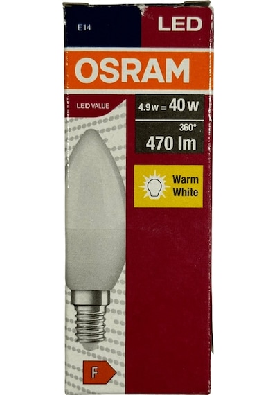 Osram 4,9w 40w 2700k Sarı Işık E14 Duylu Led Ampul 2 Adet