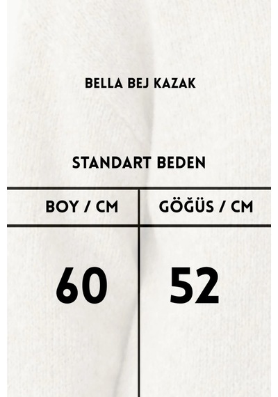 Rovebella Bella Kırçıllı Bisiklet Yaka Bej Kazak