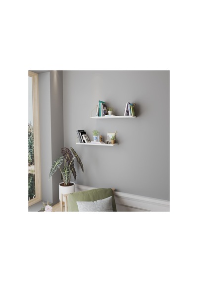 Duvar Rafı Kitaplık Mutfak Banyo Yaşam Alanı 20 X 70 Cm 2 Adet Beyaz Altın Kollu
