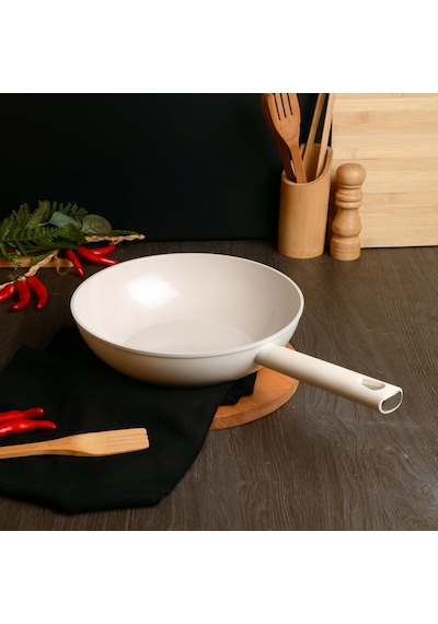 Belarıva 28 Cm Beyaz Sılıkon Saplı Wok Tava Beyaz