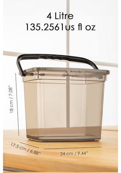 2 Parça Deterjan , Un Ve Bakliyat Saklama Kabı-erzak Saklama Kutusu Platin 2 X 4 Lt Antrasit