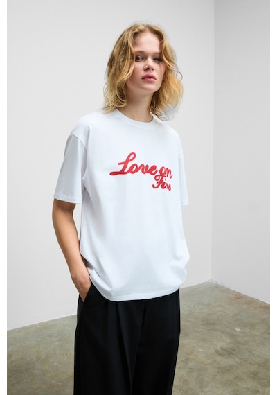 Grımelange LUSUTA Kadın Yumuşak Ve Esnek Kumaşlı Baskı Detaylı Bisiklet Yakalı Beyaz T-Shirt Grımelange LUSUTA Kadın Yumuşak Ve Esnek Kumaşlı Baskı Detaylı Bisiklet Yakalı Beyaz T-Shirt