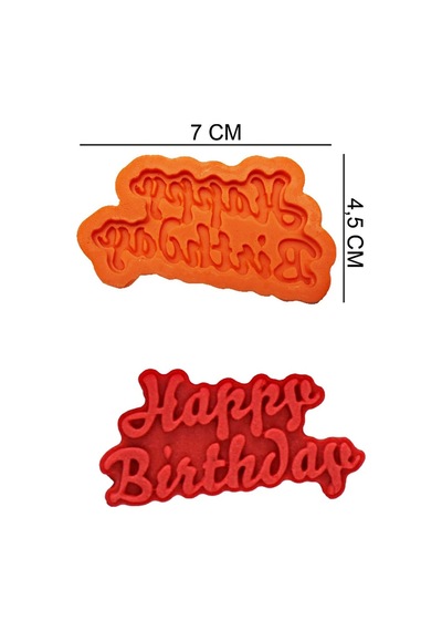 Happy Birthday Silikon Şeker Hamuru, Sabun, Mum Kalıp
