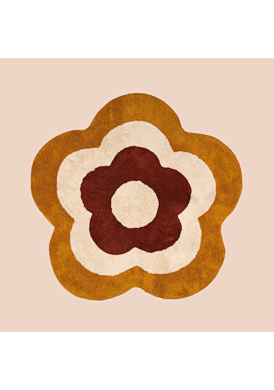 Soft Flower Tufting Banyo Paspası - Renkli - 90x90 Cm Çok Renkli