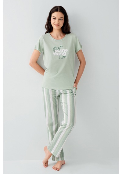 Arnetta Kadın Yeşil Pijama Takım Ar3588-s-v1 Yeşil