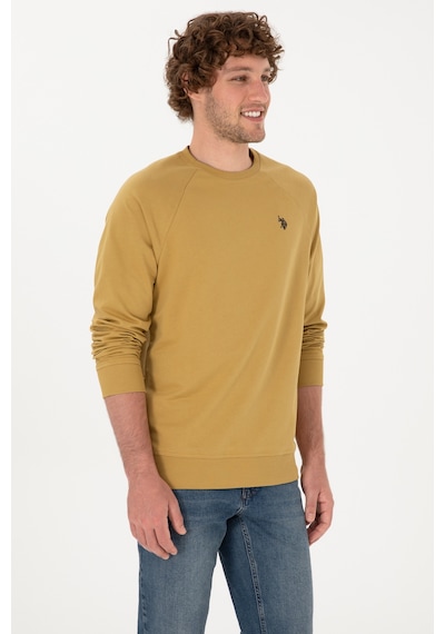 U.S. Polo Assn. Erkek Regular Fit Bisiklet Yaka Hardal İnce Basic Sweatshirt 50313752-VR151