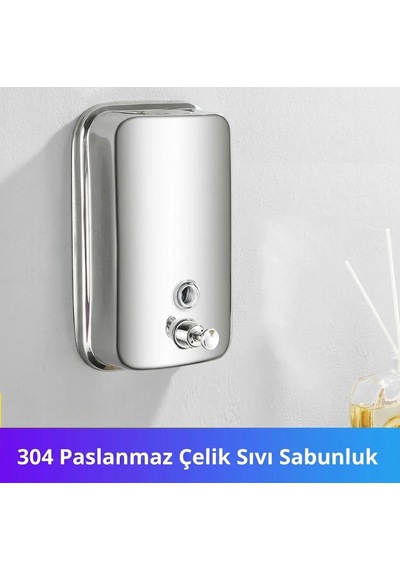 Sabunluk Sıvı Sabunluk Duvara Montaj 800 Ml Ss304 Paslanmaz Çelik Renk Krom