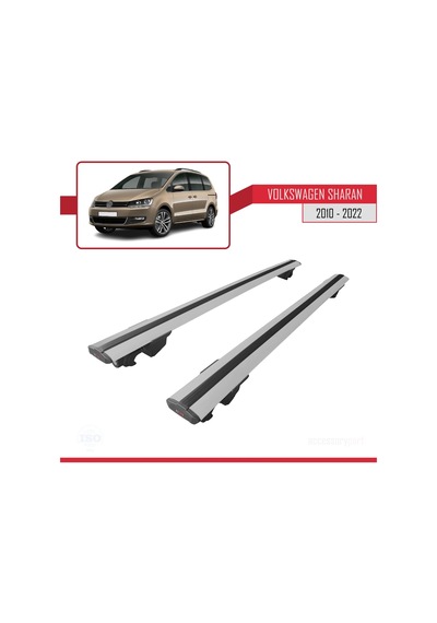 Vw Sharan 2010-2022 Arası İle Uyumlu Hook Model Anahtar Kilitli Ara Atkı Tavan Barı Gri