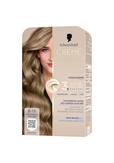 Creme Supreme Saç Boyası 8-16 Küllü Soğuk Koyu Sarı