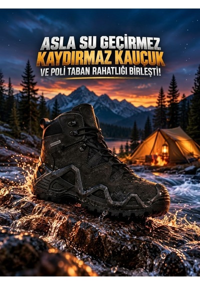 Nstil Günlük Erkek Siyah Hakiki Deri Bot Bağcıklı Tırtık Kaymaz Taban Outdoor Ayakkabı X03
