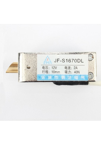 Jf-s1670dl Solenoid Kilit Dc 12v 2.4a 28w 40n Elektrikli Manyetik Kapı Depo Kasa Kilidi 10mm Dil