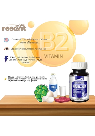 Resavit Magnezyum Takviye Edici Gıda 60 Bitkisel Kapsül