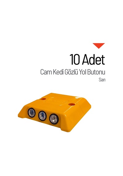 10'lu Cam Kedi Gözlü Yol Butonu Seti-3702