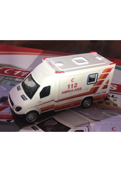 Oyuncak Metal Çek Bırak Ambulans 10 Cm