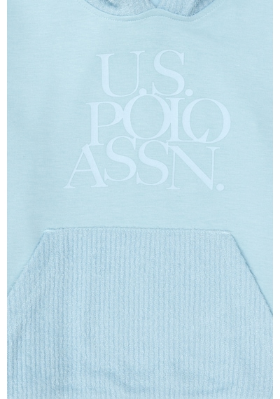 U.S. Polo Assn. Kız Çocuk Su Yeşili Kapüşonlu Sweatshirt 50290722-VR083