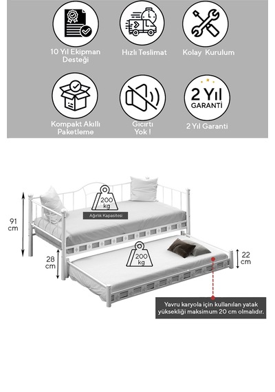 Missidea Kamelya Daybed Yavrulu Siyah Karyola 90x200 Cm 90 x 200 Missidea Kamelya Daybed Yavrulu Siyah Karyola 90x200 Cm 90 x 200