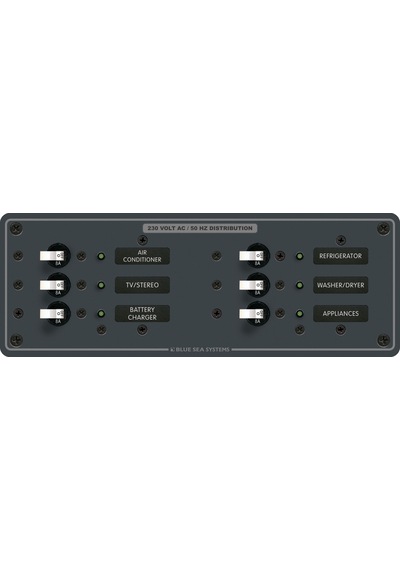 Blue Sea Systems 230V AC Sigorta Paneli 6 Pozisyonlu 8197