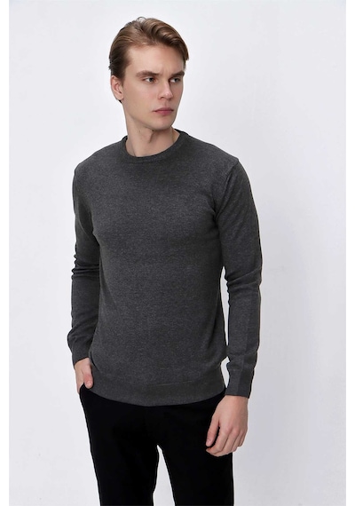 Morven Basic Dinamik Fit Rahat Kesim Bisiklet Yaka Triko Kazak 99kc017005100 Gri