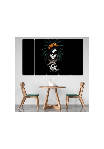La Catrina, Sugar Skulls - 5 Parçalı Tablo Görsel - 702503526 Görsel