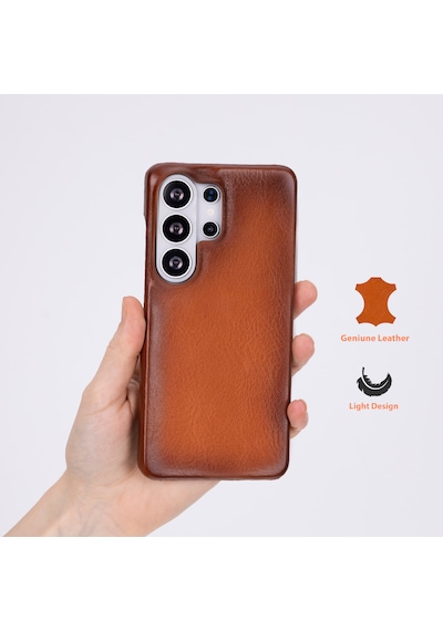 Samsung Uyumlu Galaxy S26 Ultra Hakiki Deri Kılıf Kişiye Özel İsim Baskılı İnce Tasarım Manyetik Kablosuz Şarj Destekli Telefon Kılıfı Taba