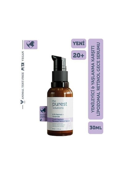The Purest Solutions Yenileyici ve Yaşlanma Karşıtı Lipozomal Retinol Gece Serumu 20+ 30 ML