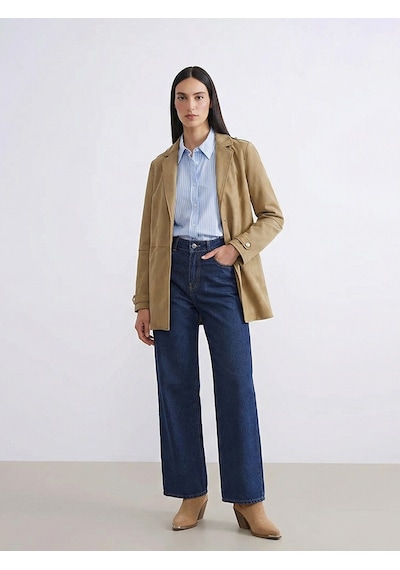 Lcw Modest Haki Kadın Süet Blazer Ceket