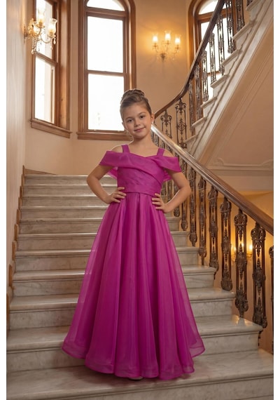 Butikhappykids Kız Çocuk Askılı Düşük Omuz Detaylı Şifon Zarif Ve Şık Tasarım Prenses Model Uzun Abiye Elbise 8-15 Yaş Fuşya Butikhappykids Kız Çocuk Askılı Düşük Omuz Detaylı Şifon Zarif Ve Şık Tasarım Prenses Model Uzun Abiye Elbise 8-15 Yaş Fuşya