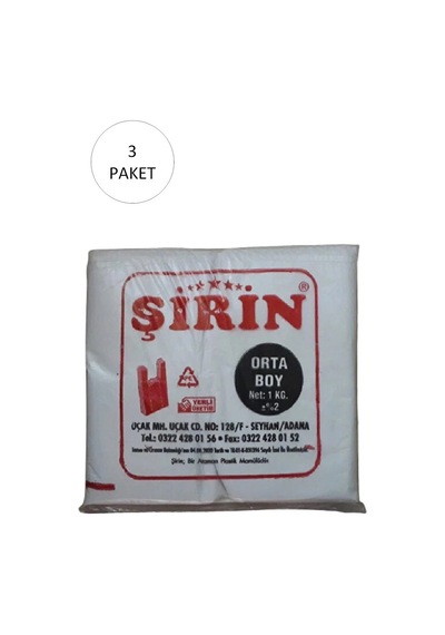 Hubrendy Tedarik Beyaz Kalın Atlet Poşet Orta Boy 28x50 Cm 1 Kg 3 Paket Takriben 225 Adet