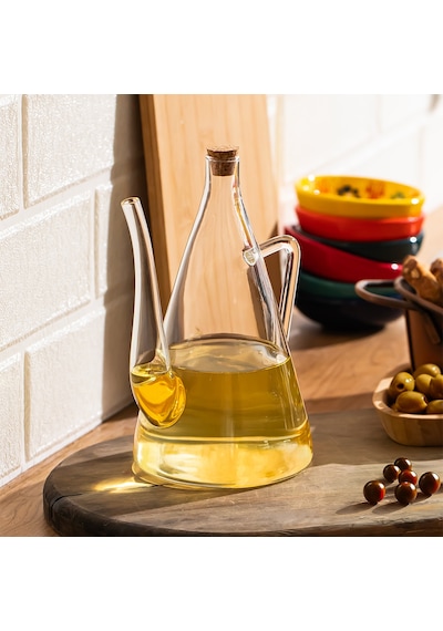 Porsima Price 600 Ml Borosilikat Cam Yağdanlık Bambu Kapak
