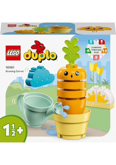 LEGO® DUPLO® İlk Büyüyen Havucum 10981 - 18 Ay & Üzeri Küçük Çocuklar için Eğitici Oyuncak Yapım Seti (11 Parça)
