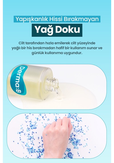 15 Bitkisel Yağ İçerikli, Hızlı Emilen, Nemlendirici Vücut Yağı Derma:b Intensive Barrier Multi Oil