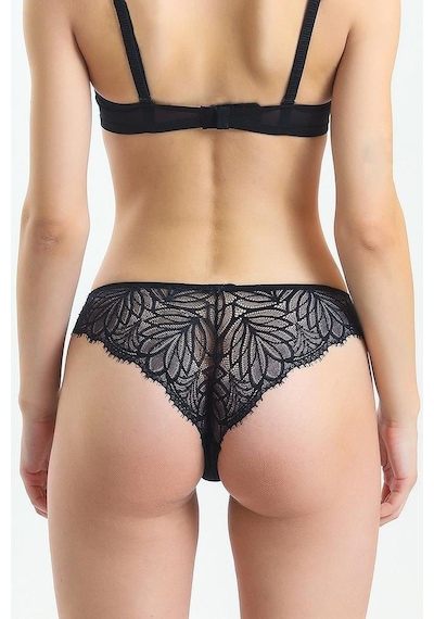 Magic Form 686 Kadın Arkası Dantelli Taşlı Slip Külot-siyah Siyah