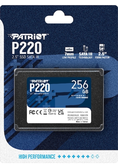 Patriot P220 256 GB 550/490MB/S 2.5" Sata3 SSD Disk P220S256G25