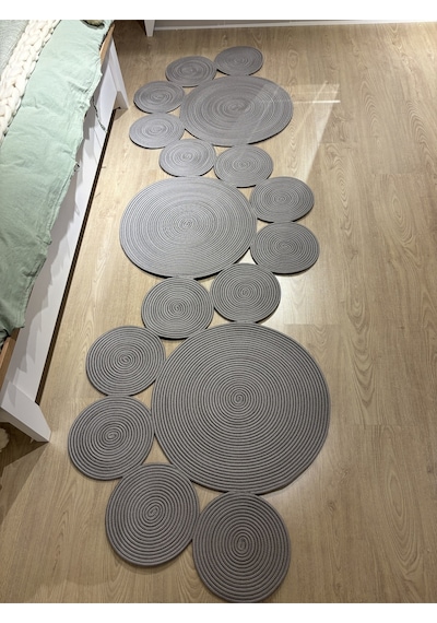 Mavaux Snake Hasır Jüt Bej Yolluk Halı Kilim Gri