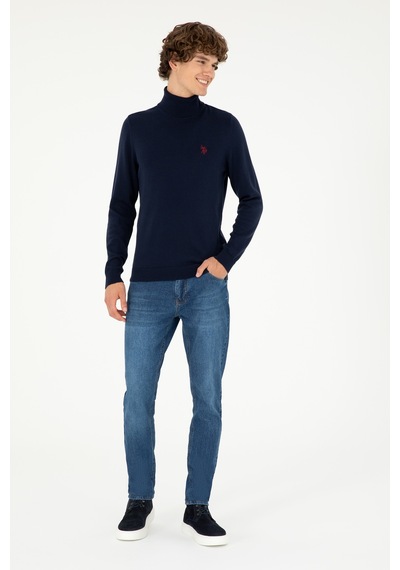 U.S. Polo Assn. Erkek Slim Fit Boğazlı Yaka Lacivert Basic Kazak 50293523-VR033 U.S. Polo Assn. Erkek Slim Fit Boğazlı Yaka Lacivert Basic Kazak 50293523-VR033