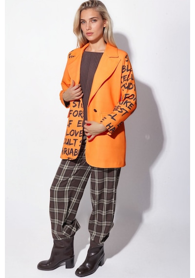 Hiccup Msn Oversize Krep Blazer Ceket Parlak Turuncu